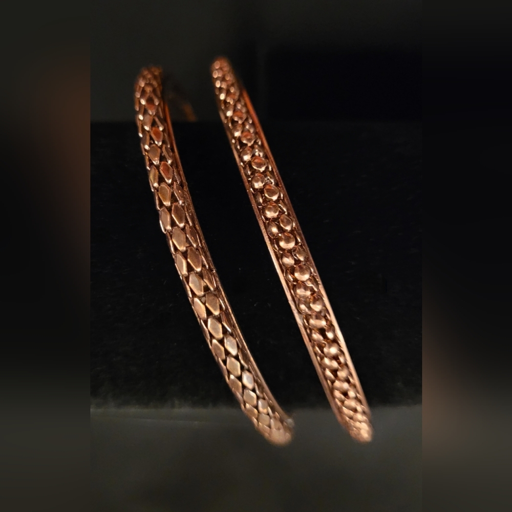 Vintage Graziano Copper Bangle Bracelets